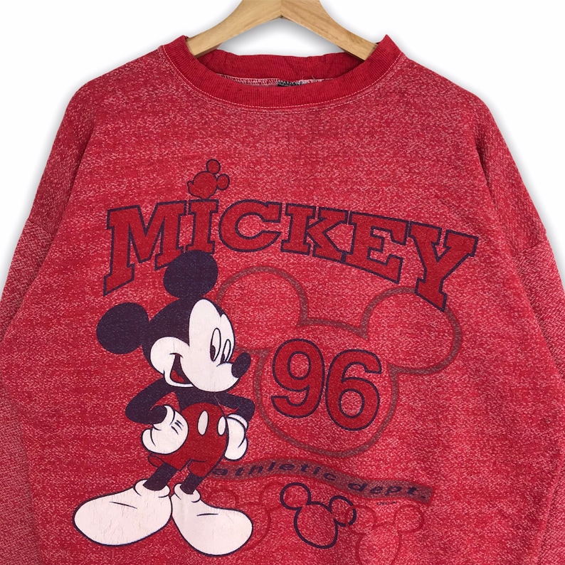 Vintage 90\u2019s DISNEY MICKEY MOUSE Printed Big Logo Disney Sweatshirt Cartoon Crewneck Sweatshirt Size XLarge