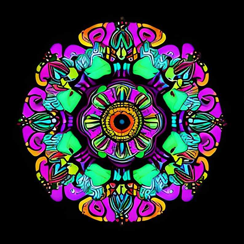 Mandala Wall Art Mandala Print Meditation Print Home Decor Geometric