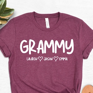 Grammy Custom Name Shirt, Grandma Shirt With Grandkids Names, Nana Shirt, Gift For Grandma, Gift for Grammy, Personalized Grammy shirt