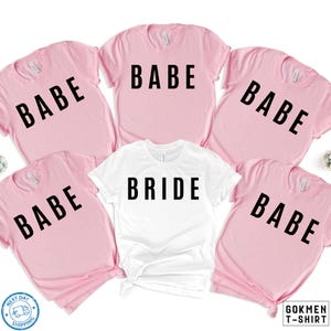 Bride and Babe Matching Bachelorette Shirts, Bridal Party Tees, Bridesmaid Shirts, Bride Squad Shirts, Custom Bach Party Tops