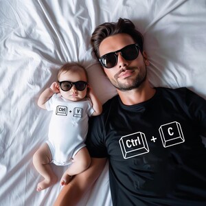 Ctrl C Ctrl V Matching Shirts - Funny Dad and Baby Outfit - Copy Paste Family T-Shirt Set - Father Son Daughter Lookalike Gift Idea