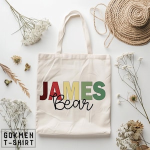 Personalized Kids Tote Bag, Custom Name Canvas Bag, Gift for Children, Birthday Party Favor, Back to School Bag