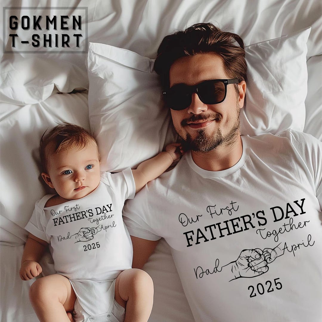 Personalized First Father's Day Shirt, New Dad T-shirt, Matching