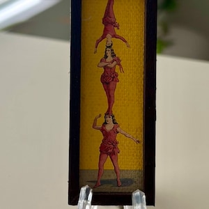 Acrobats circus vintage miniature replica painting tiny canvas print dollhouse or home decor retro
