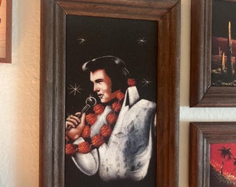 Vintage Large Velvet Painting Unknown Artist Automnale Colors