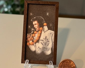 Velvet Elvis Miniature Print: Framed Retro Dollhouse Decor