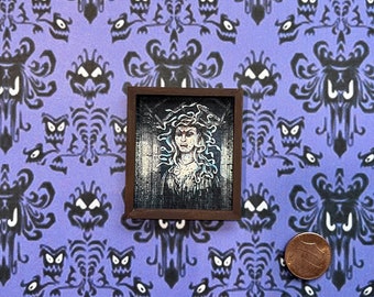 Medusa Miniature Canvas Print: Haunted Mansion Replica Dollhouse Decor