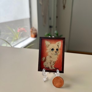 Chihuahua-Welpe Miniaturdruck: Vintage-Druck auf Leinwand