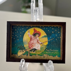 "Postkarte ""Halloween Hexe"" - schenke das Glück der Hexe" - Vintage Postkartenreplik"