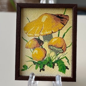 mushrooms replica vintage paint by number canvas print dollhouse or home decor retro