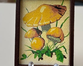 mushrooms replica vintage paint by number canvas print dollhouse or home decor retro