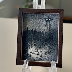 Henrique Alvim Corrêa’s Illustrations for The War of the Worlds alien miniature picture replica vintage dollhouse or home decor retro