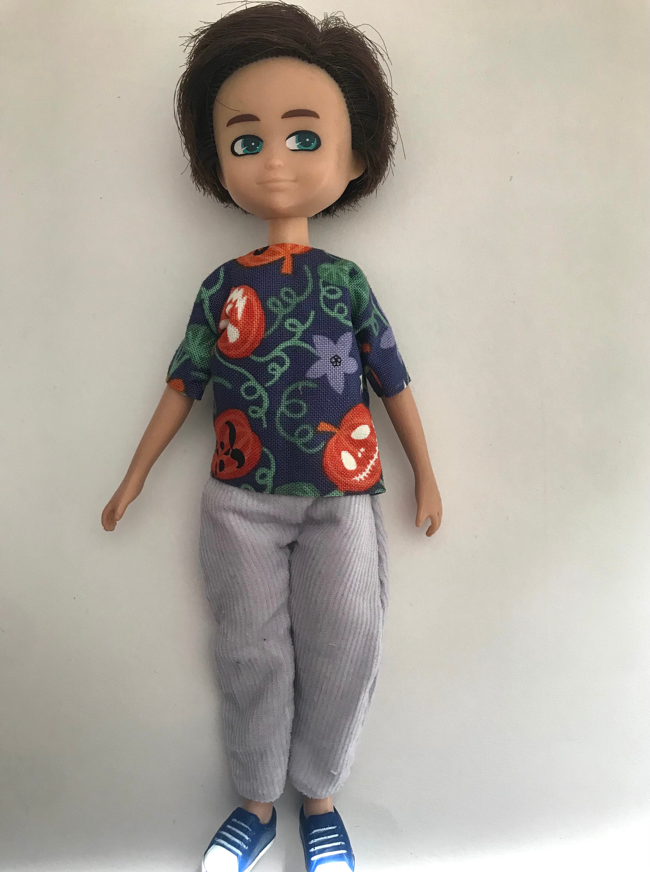 Handmade Unisex Glow in Dark halloween themed Shirt and trousers. Fits 7.5 Inches/18.5cm Doll Like Finn lottie.