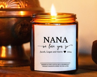 Nana Gift - 9oz Soy Custom Candle - New Baby Gift, Grandma Gift, Gift For Nana, Gift Mimi Gifts Gigi, Mother's Day,