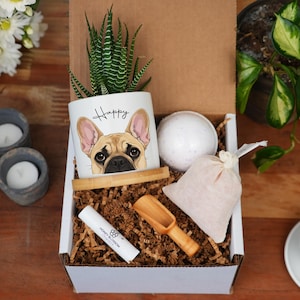 Gepersonaliseerde hondenbak (ELKE HOND!) - 3&quot; witte keramische pot - Franse bulldog cadeau, hondenliefhebber cadeau, hondencadeaus, hond moeder, hond herdenkingscadeau