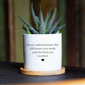 Custom Teacher Gift  - Indoor plant pot - Teacher Flower Pot, Appreciation gift, Thank you gift, Retirement gift for her, Gift for mentor