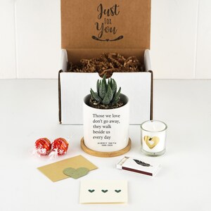 Grief Care Package - 3" White Pot w/ Tray - Personalized Memorial Planter, Death of Parent Gift, Loss of Mother Gift, Bereavement Gift image 10