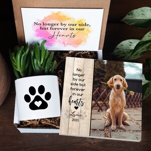 Personalized Dog Memorial Gift - 6&quot; Photo Block + Planter - Pet Memorial Gift, Dog Memorial Frame , Loss of Dog Gift, Pet Memorial Gift Box