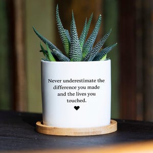 Custom Teacher Gift  - Indoor plant pot - Teacher Flower Pot, Appreciation gift, Thank you gift, Retirement gift for her, Gift for mentor