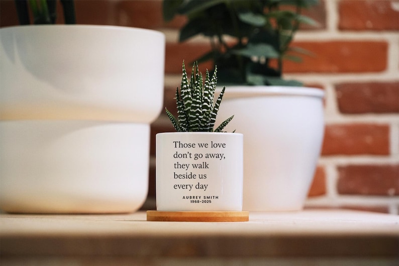 Grief Care Package - 3" White Pot w/ Tray - Personalized Memorial Planter, Death of Parent Gift, Loss of Mother Gift, Bereavement Gift image 3