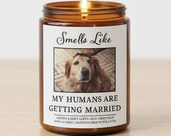 Anpassat fotoljus för hundföräldrar som gifter sig - Hon sa ja-present - Förlovningsljus - Bröllopspresent till hund - Bröllopspresent till katt - Hundmamma