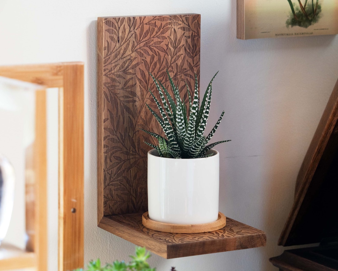Wooden Plant Shelf - Wall Decor, Home Decor, Floating Shelf, Plant ...
