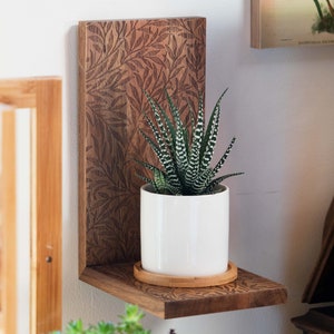 Wooden Plant Shelf - Wall Decor, Home Decor, Floating Shelf, Plant Stand, Hanging Plant Shelf, Indoor Plant Decor, Gifts For Her