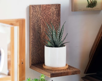 Prateleira de madeira para plantas - Decoração de parede, Decoração para casa, Prateleira flutuante, Suporte para plantas, Prateleira suspensa para plantas, Decoração para plantas de interior, Presentes para ela