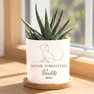 Personalized pet memorial planter, dog memorial, loss of pet gift, personalized gift flower pot, loss of dog, pet memorial gift