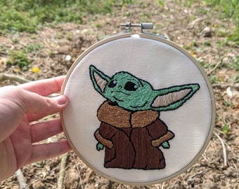 Baby Yoda Embroidery Etsy
