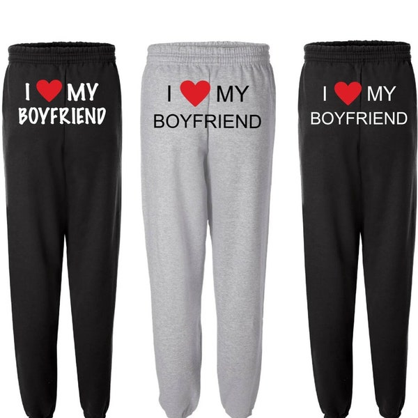I Love My Girlfriend Sweatpants Etsy