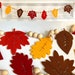 Fall Leaves Garland / Felt Leaves and Wood Beads / Autumn Colors Leaf ...