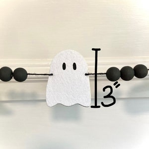 Cute Felt Ghost Garland / Handmade Halloween Banner / Spooky Season Home Decor / Farmhouse Bunting for Mantel / Adorable Ghosties Decoration image 6