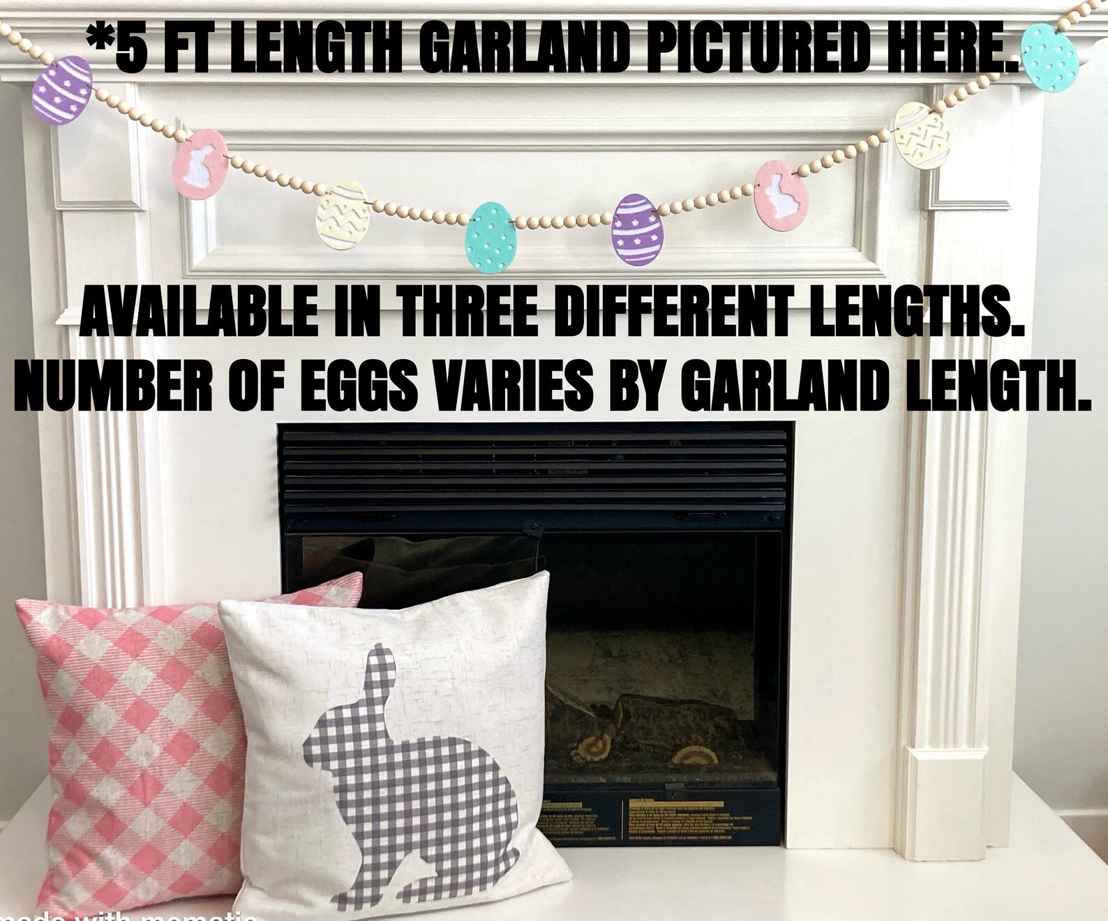 Easter Eggs Garland / Pastel Felt Eggs and Wood Beads Garland Etsy