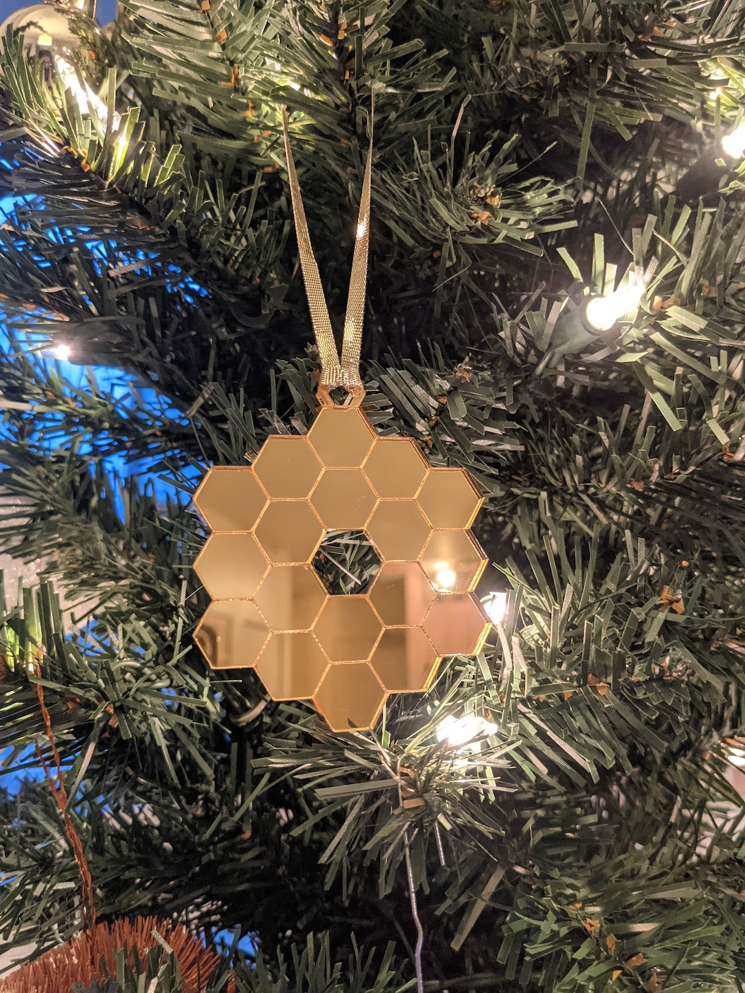 James b Telescope Ornament Christmas Ornament Gold Mirror Acrylic