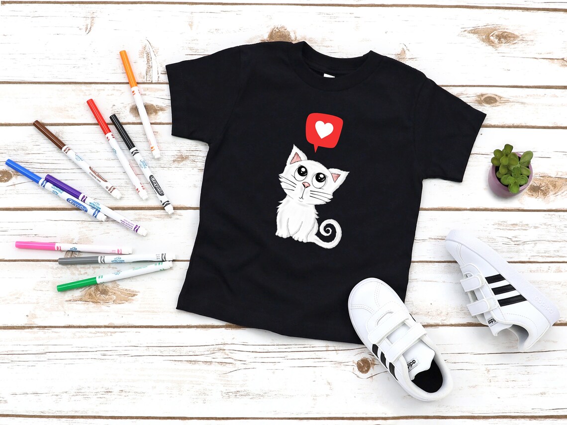 Cat Toddler TShirt Funny Cat Shirt For Kids Kitty Cat Etsy