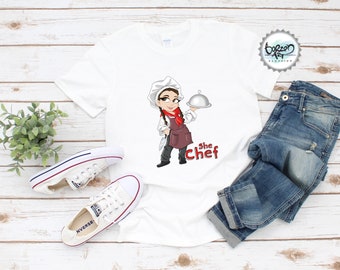 She Chef, Chef gift, Chef Girl, Chef T-Shirt, Chef Apparel, Gastronomy T-Shirt, Cooking T-shirt, Kitchen T-Shirt