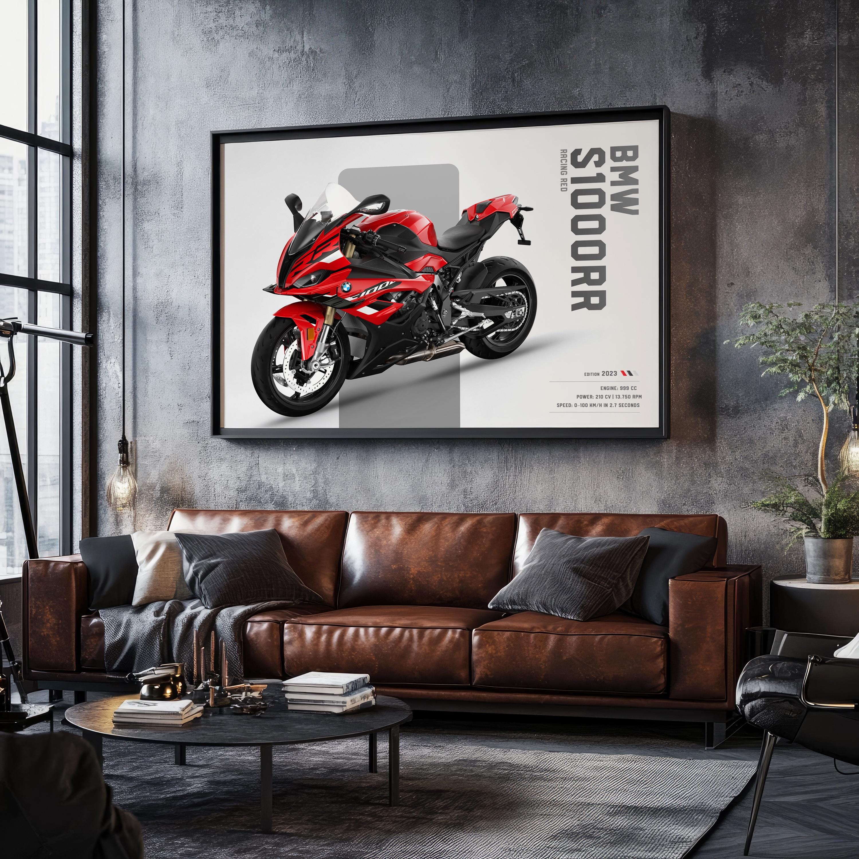 NOVDA Cadre Mural 75x45 Cm Pour BMW M 1000 RR 42130 – Support D’Exposition En Aluminium – Modèle Non Inclus