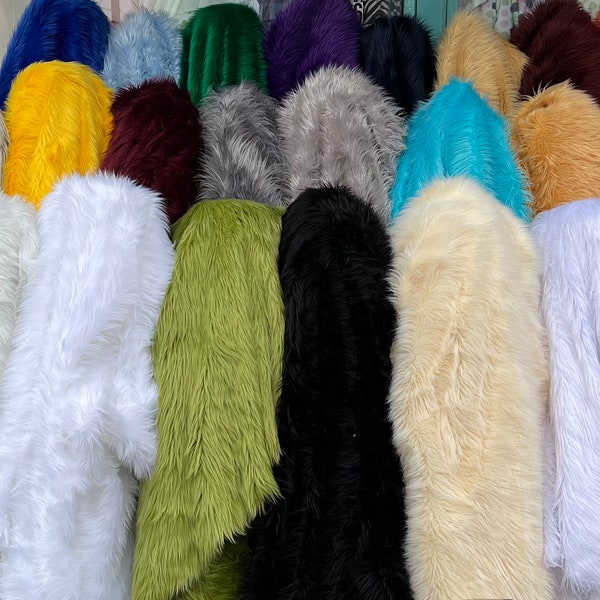 Shaggy Faux Fur Fabric Pieces - Assorted Colors