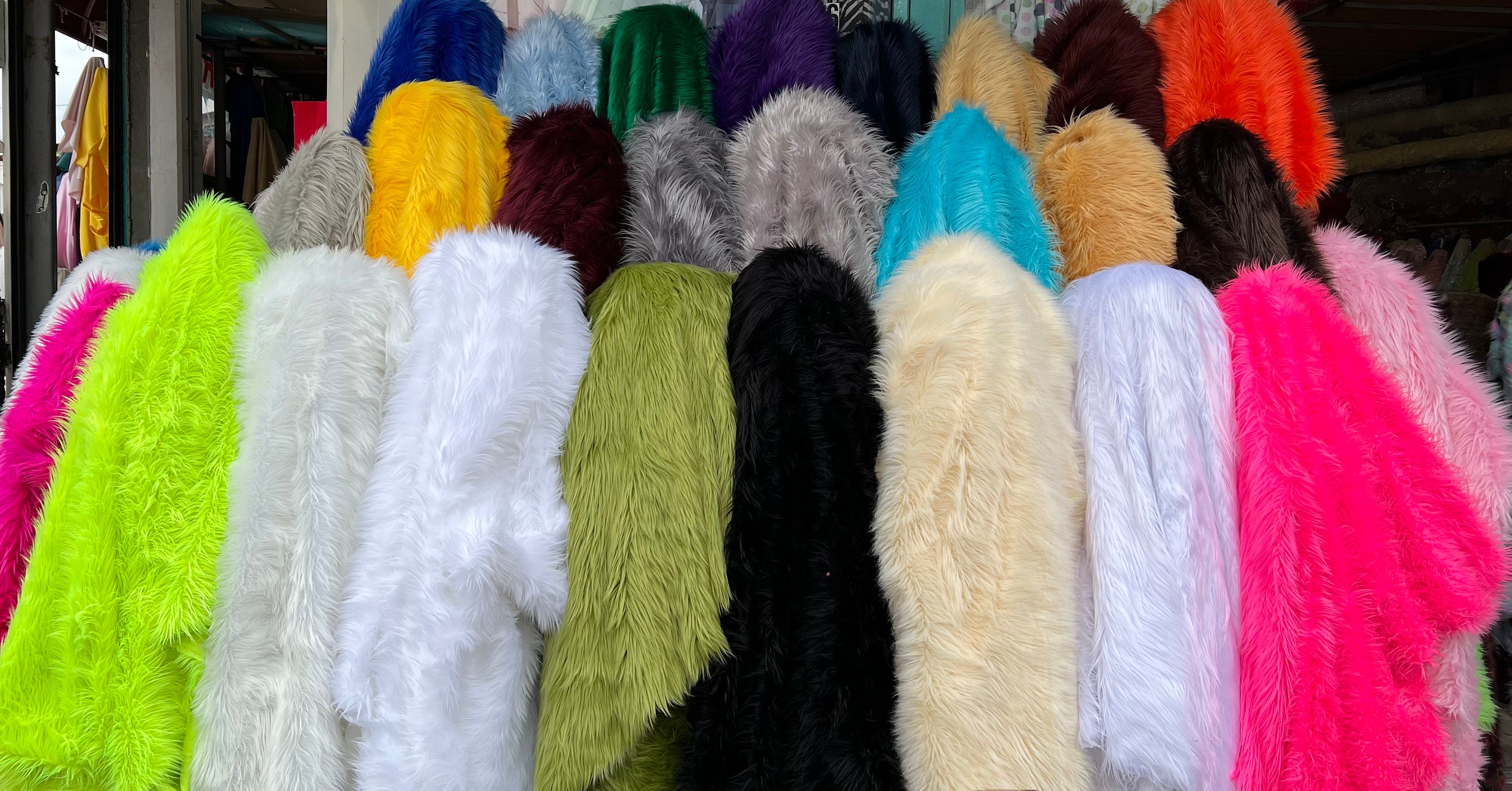 Shaggy Faux Fur Fabric Pieces - Assorted Colors