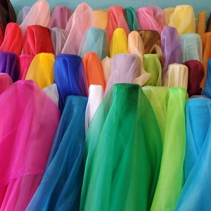 Sheer Crystal Organza Fabric - 58&quot; Wide- Sold by the Yard