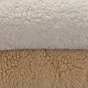 Sherpa Soft Faux Fur Fabric 60&quot; Wide- White/Tan/Off White/Black