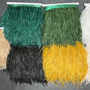 Ostrich Feather Trim Fringe / Sold by the Yard - Assorted Colors