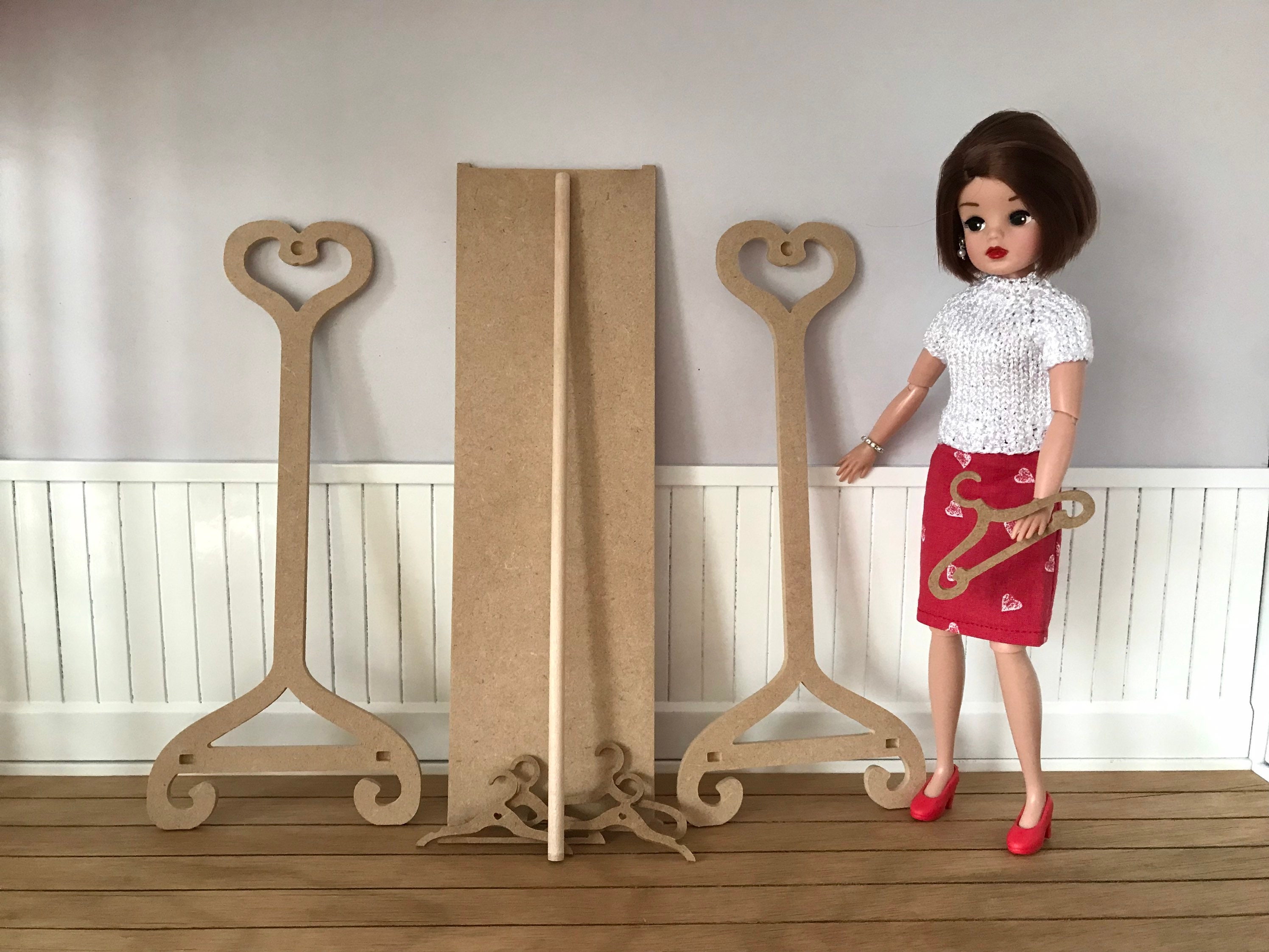 Doll Clothes Rail Sindy or Barbie Size Wooden 16 Scale Etsy