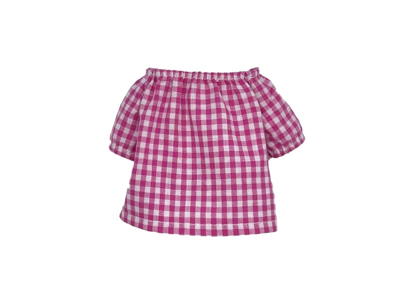 Loose Fit Blouse Top for Sindy 10-12 Fashion Dolls, Gingham image 7