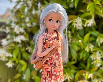 Mini Kleid für Sindy 10-12 ”Modepuppen, Micro Rechtecke