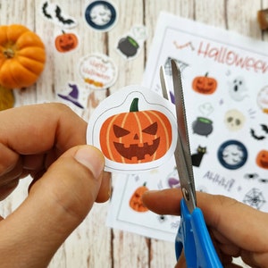 Printable Halloween Stickers, Sticker Sheet, Halloween Decor, Bullet ...