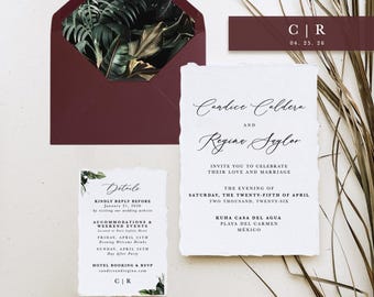 CUSTOM ORDER | Deckle Edge Invitation Suite | Moody Invitation Suite