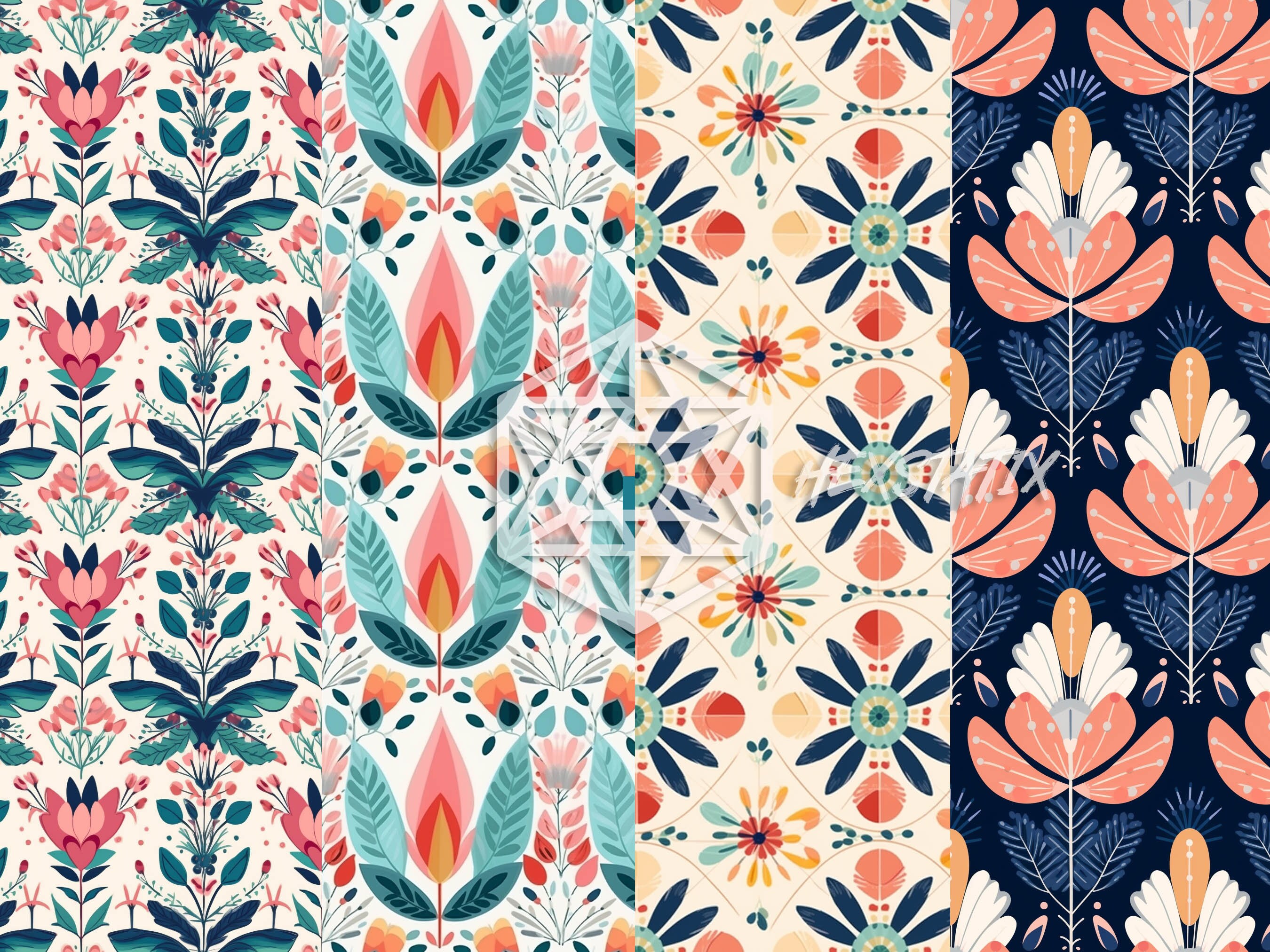 Boho Chic Seamless Pattern PNG Sublimation, Digital Paper Instant ...