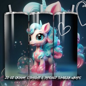 Unicorn Tumbler Wrap PNG 20oz Skinny Tumbler Sublimation Design PNG Baby Unicorn Tumbler Design 20oz Skinny Tumbler Wraps